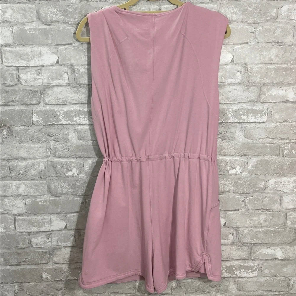Lululemon French Terry V-Neck Romper Pink Peony